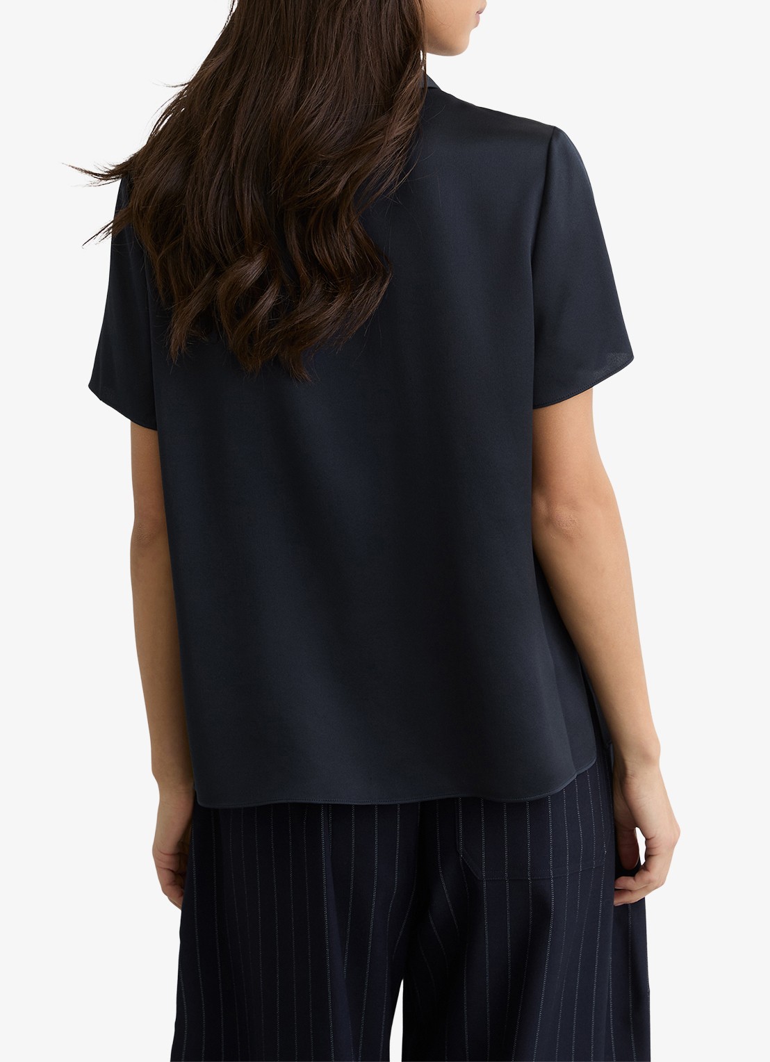 Reiss Polly tuniek van zijde - achterkant 6 donkerblauw