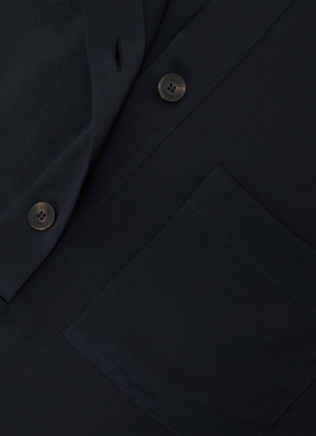 Reiss Polly tuniek van zijde - detail 5 donkerblauw