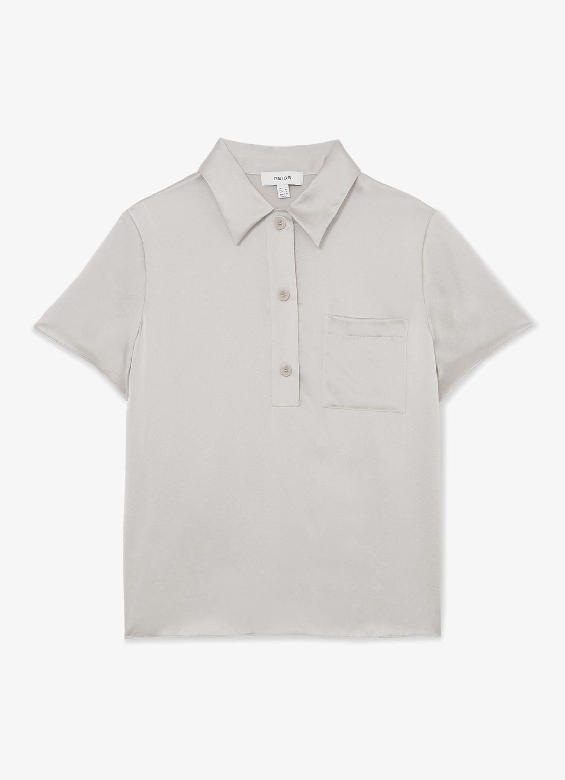 Reiss Polly tuniek van zijde - voorkant 3 lichtgrijs