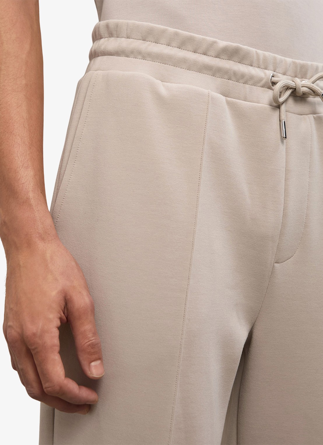 Reiss Premier Premium tapered fit joggingsbroek met steekzakken - detail 5 beige