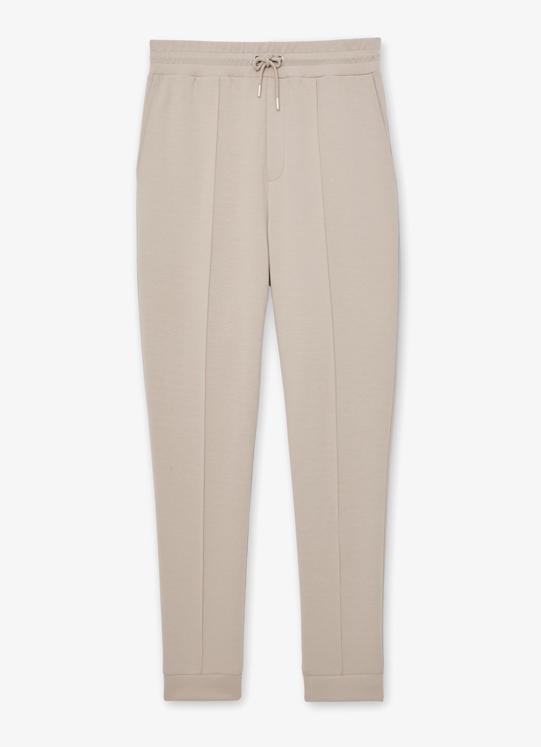 Reiss Premier Premium tapered fit joggingsbroek met steekzakken - voorkant 2 beige