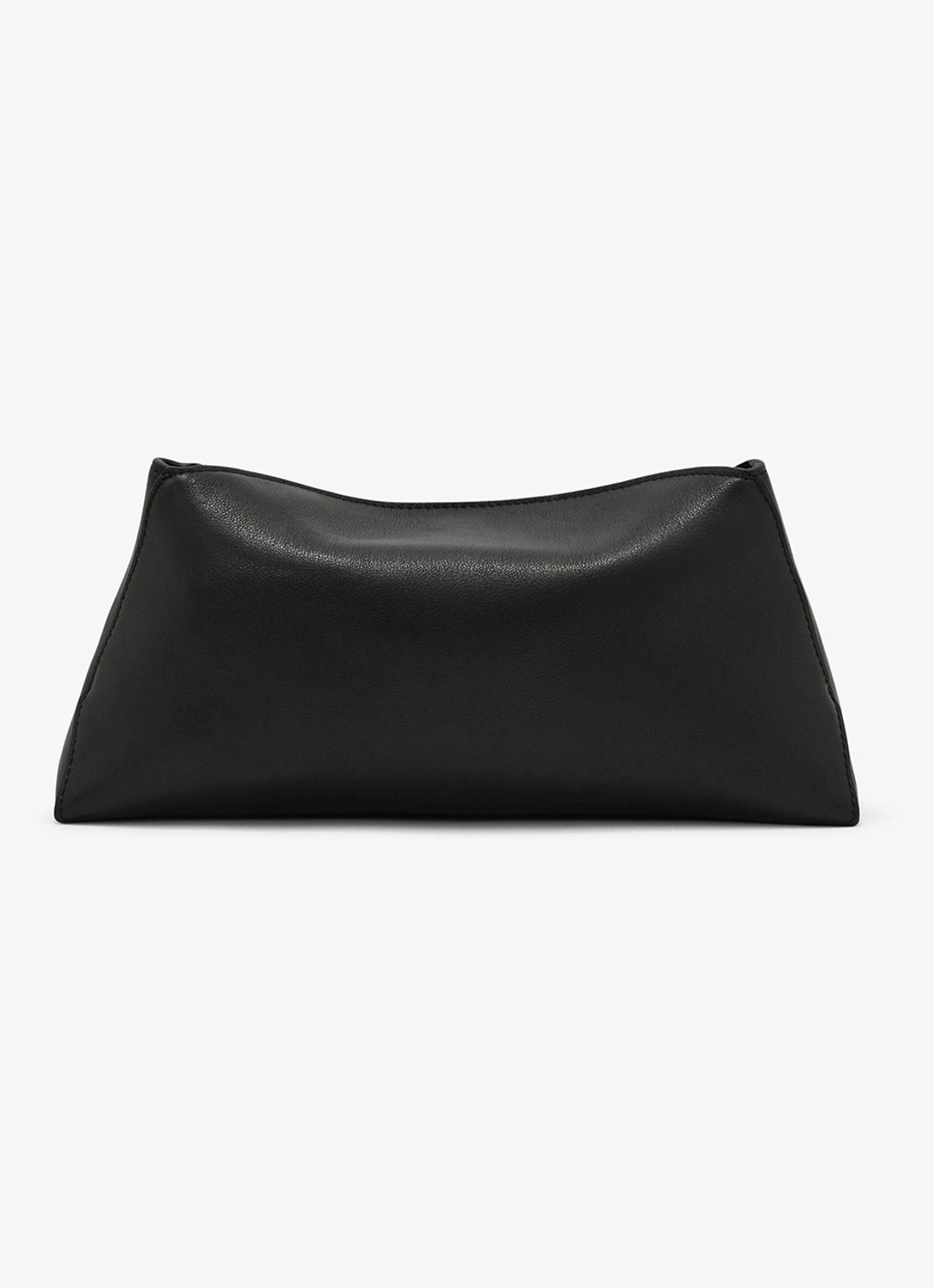 Reiss Presley leren clutch met kettingband - achterkant 7 black / zwart