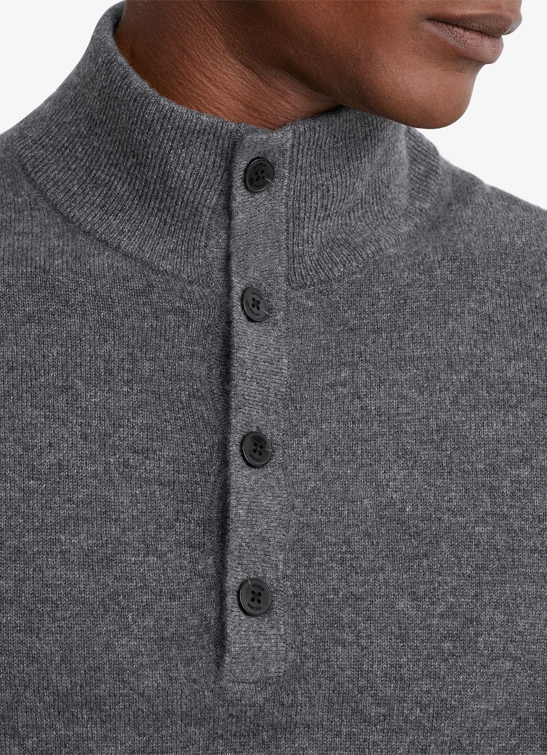 Reiss Prince fijngebreide trui van kasjmier - detail 2 grijsmele