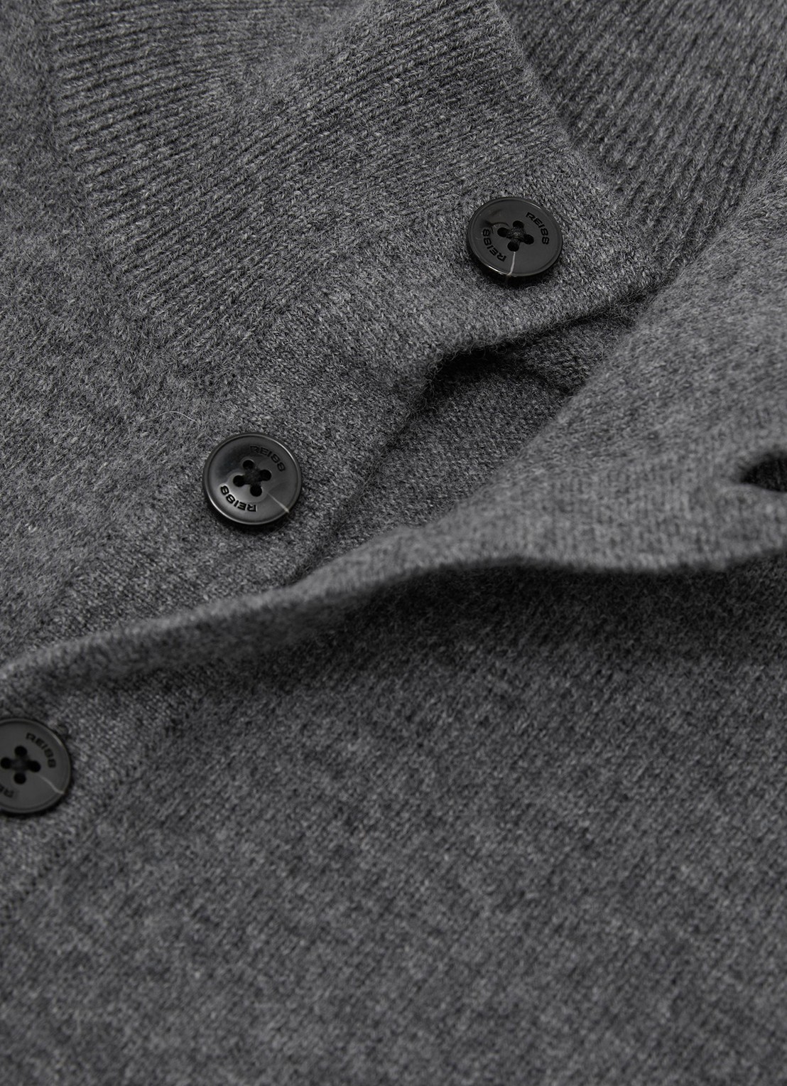 Reiss Prince fijngebreide trui van kasjmier - detail 3 grijsmele