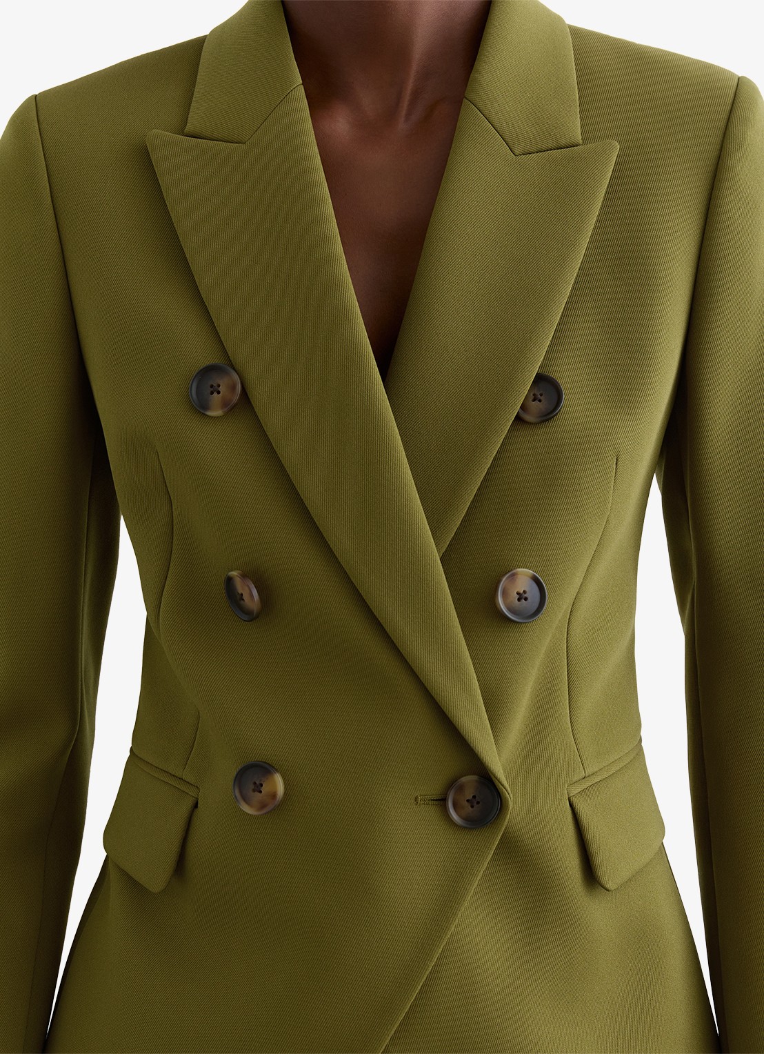 Reiss Priya double-breasted blazer met klepzakken - detail 5 groen