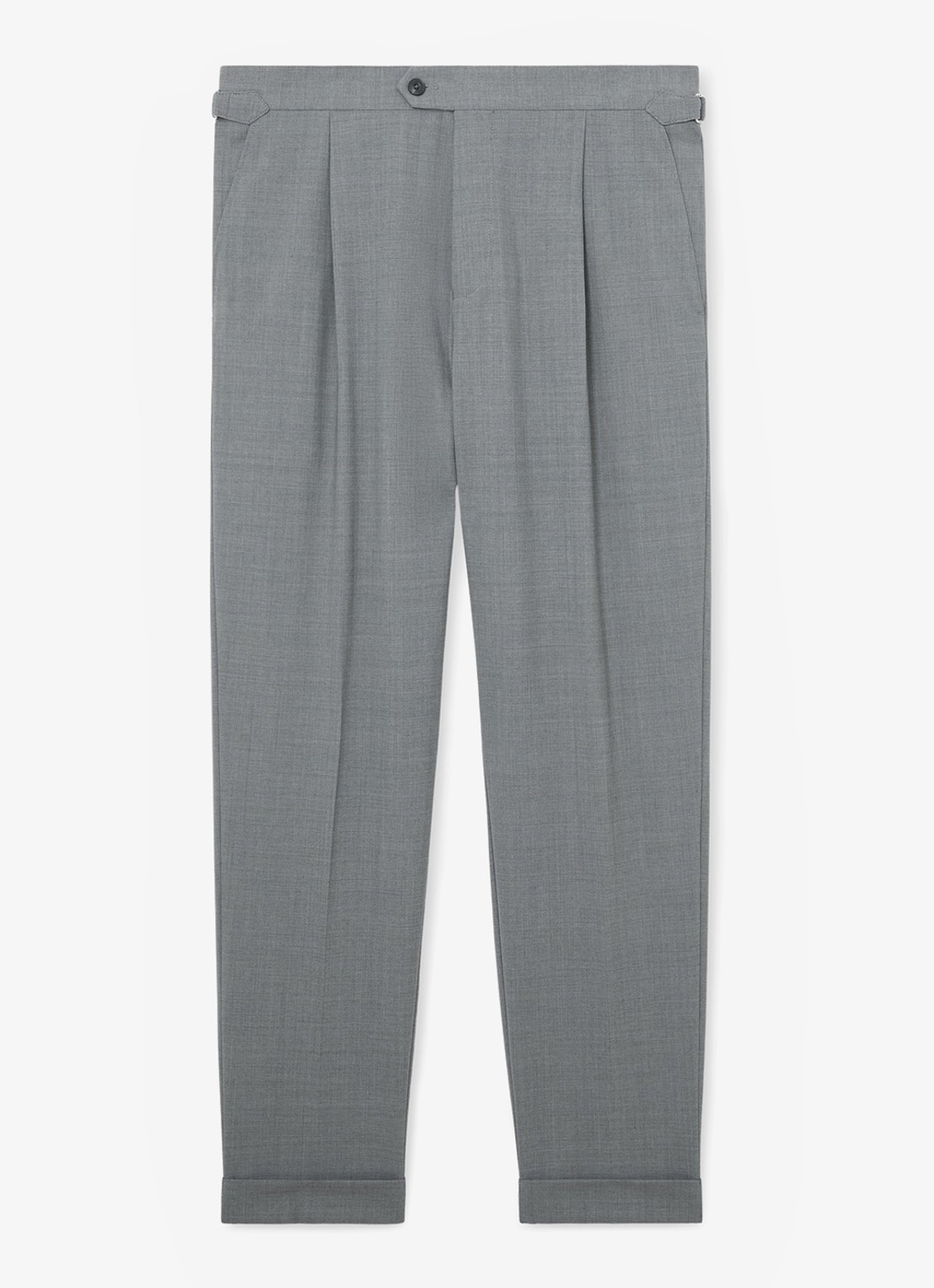Reiss Promise Adjuster pantalon in wolblend met steekzakken - voorkant 2 lichtgrijs