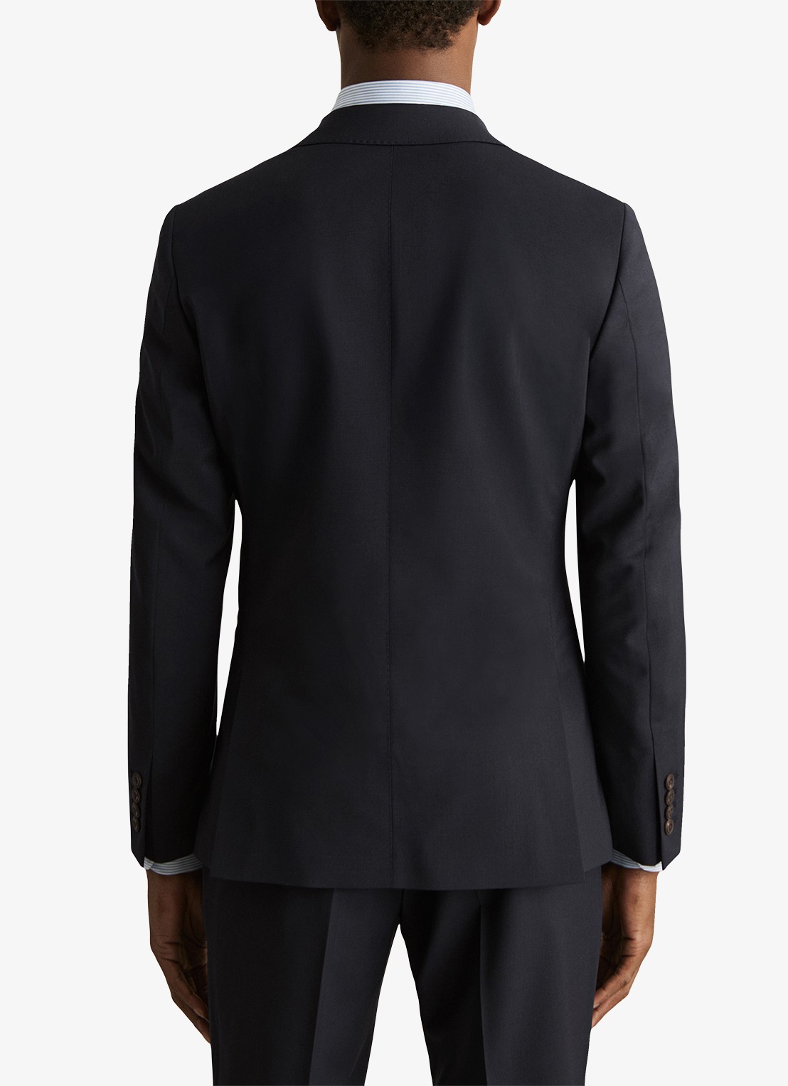 Reiss Promise slim fit colbert in wolblend - achterkant donkerblauw