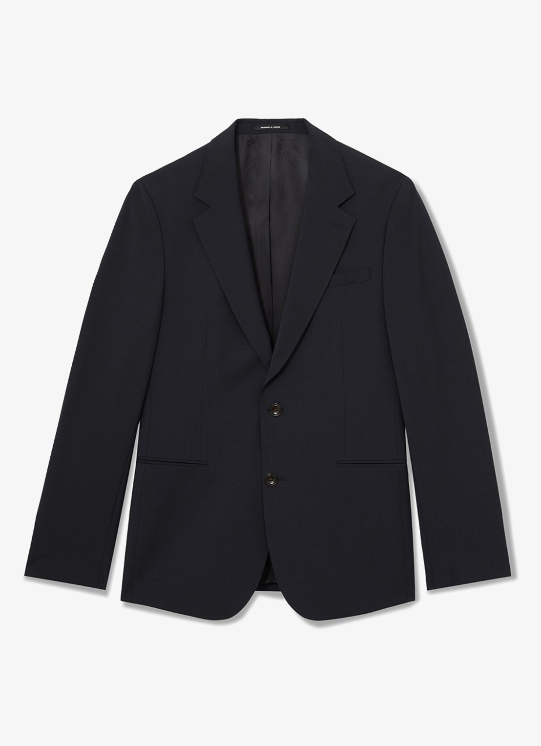 Reiss Promise slim fit colbert in wolblend - voorkant 2 donkerblauw