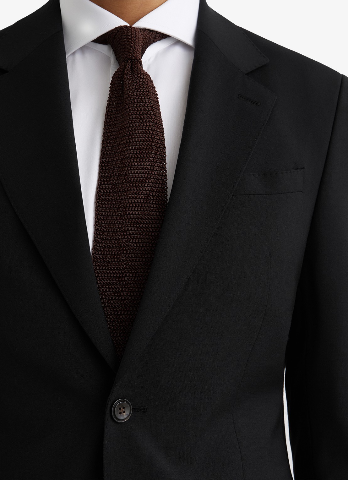 Reiss Promise slim fit colbert in wolblend - detail 3 zwart