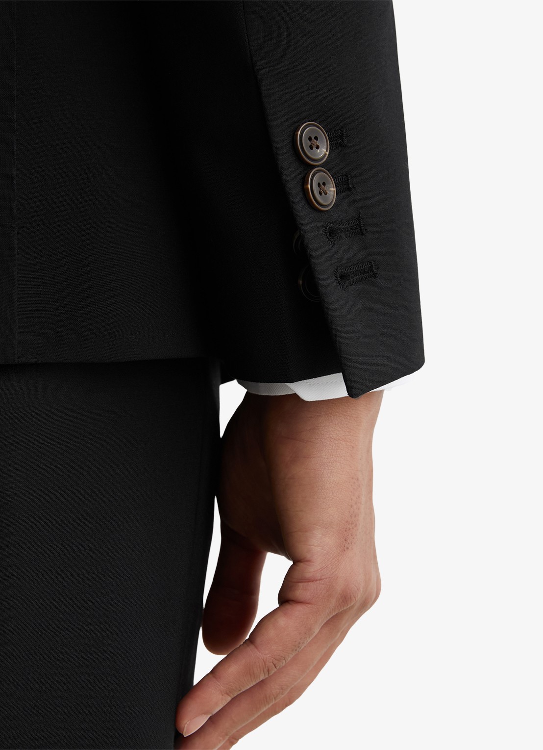 Reiss Promise slim fit colbert in wolblend - detail 4 zwart