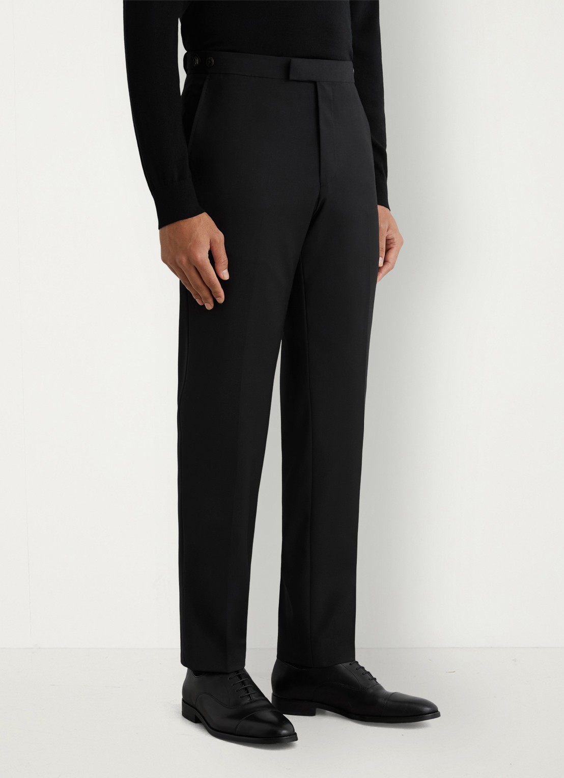Reiss Promise slim fit pantalon in wolblend - detail 4 zwart