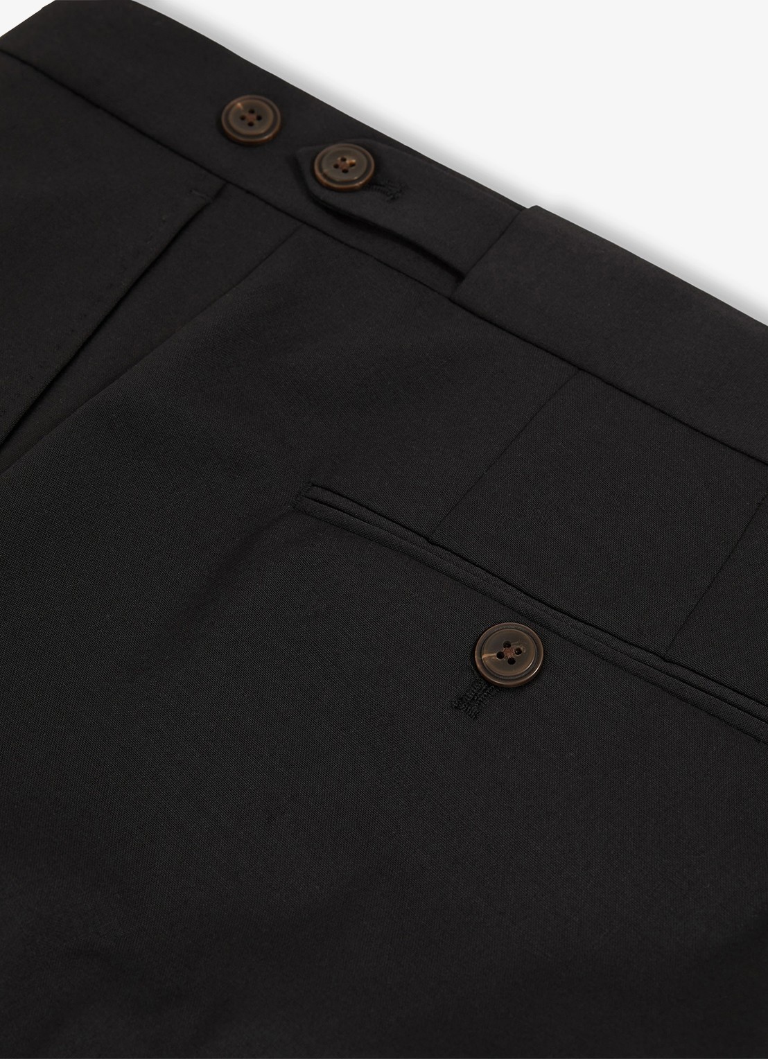 Reiss Promise slim fit pantalon in wolblend - detail 6 zwart