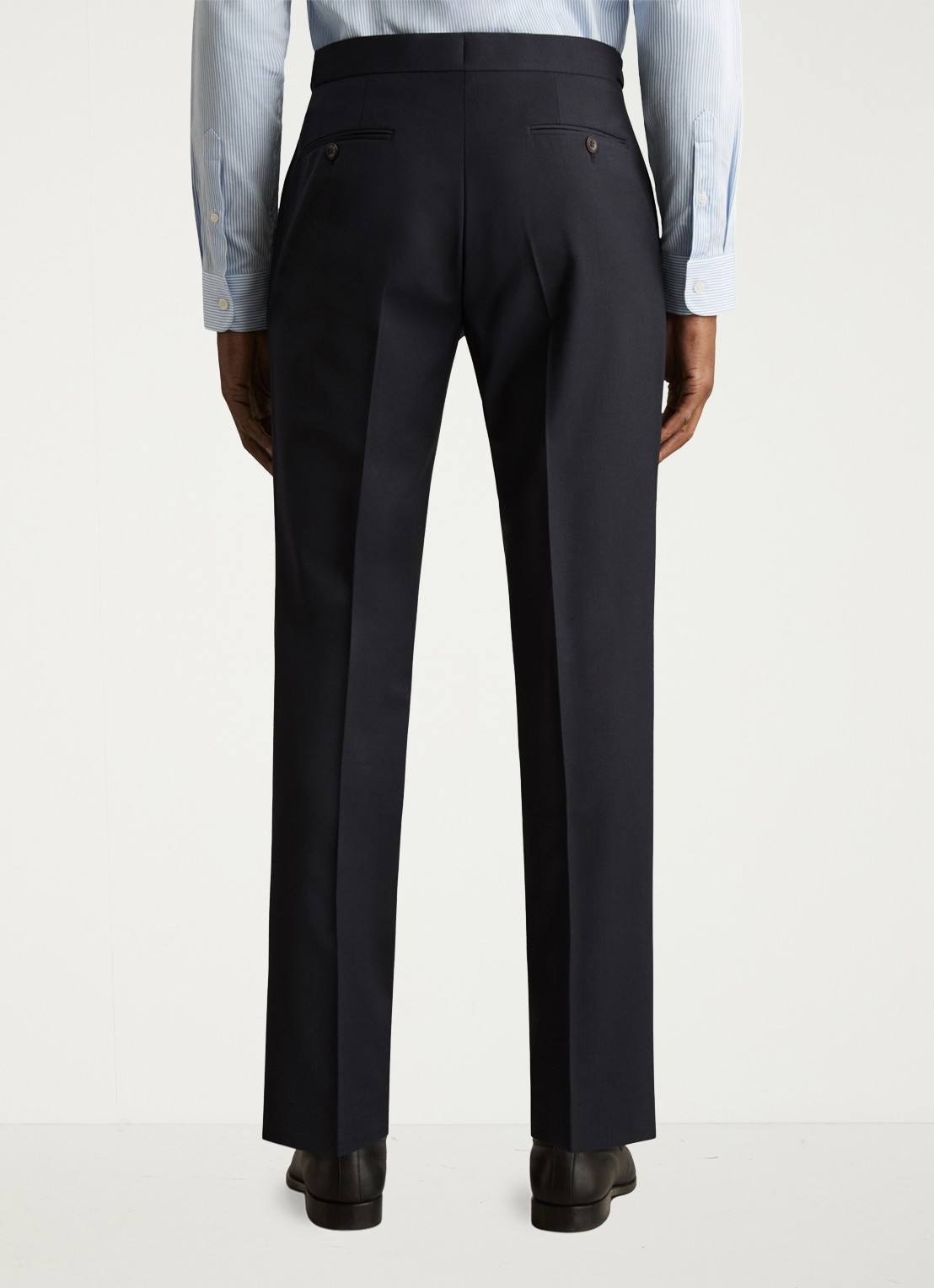 Reiss Promise slim fit pantalon in wolblend - achterkant 3 donkerblauw