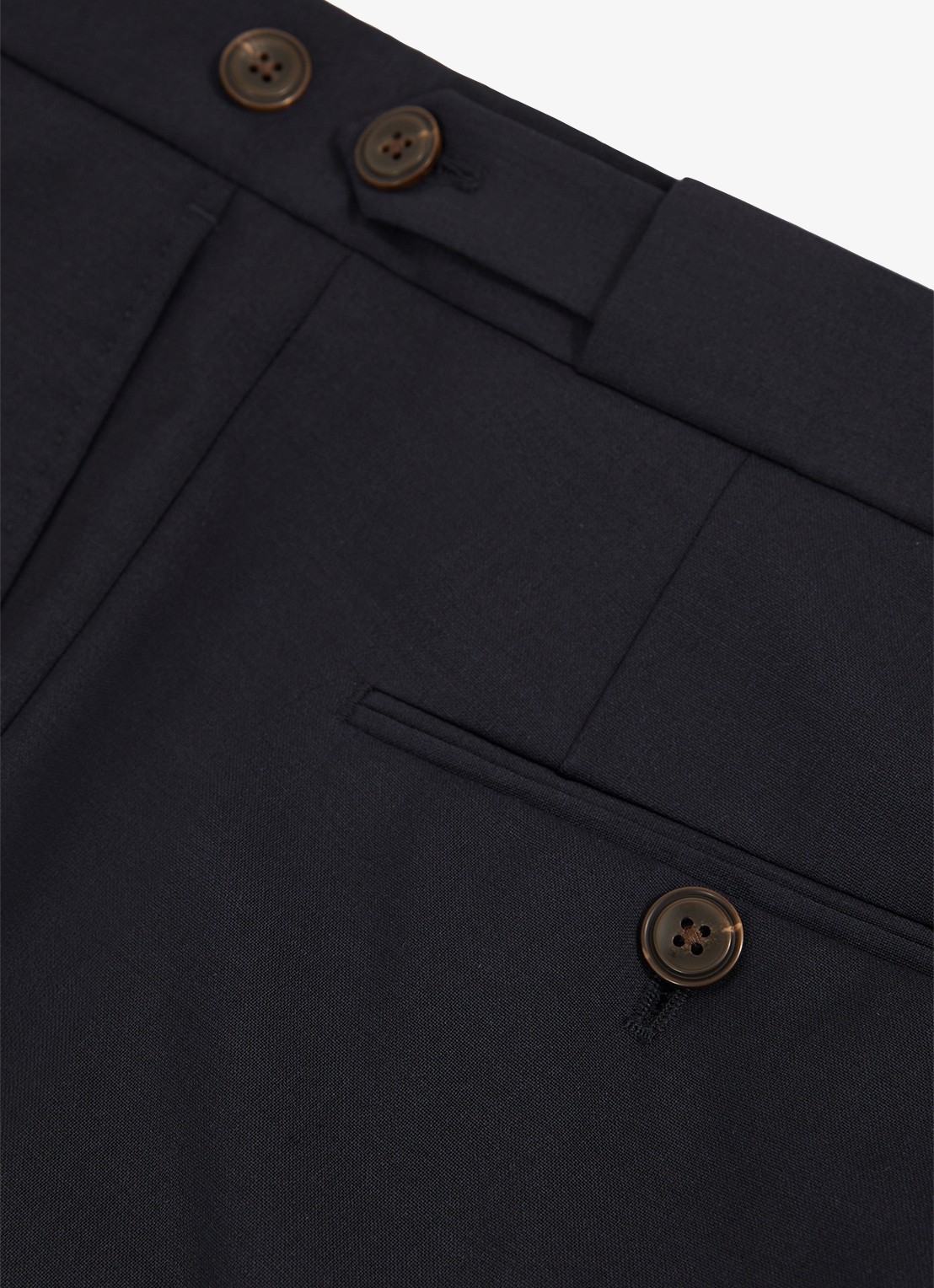 Reiss Promise slim fit pantalon in wolblend - detail 2 donkerblauw