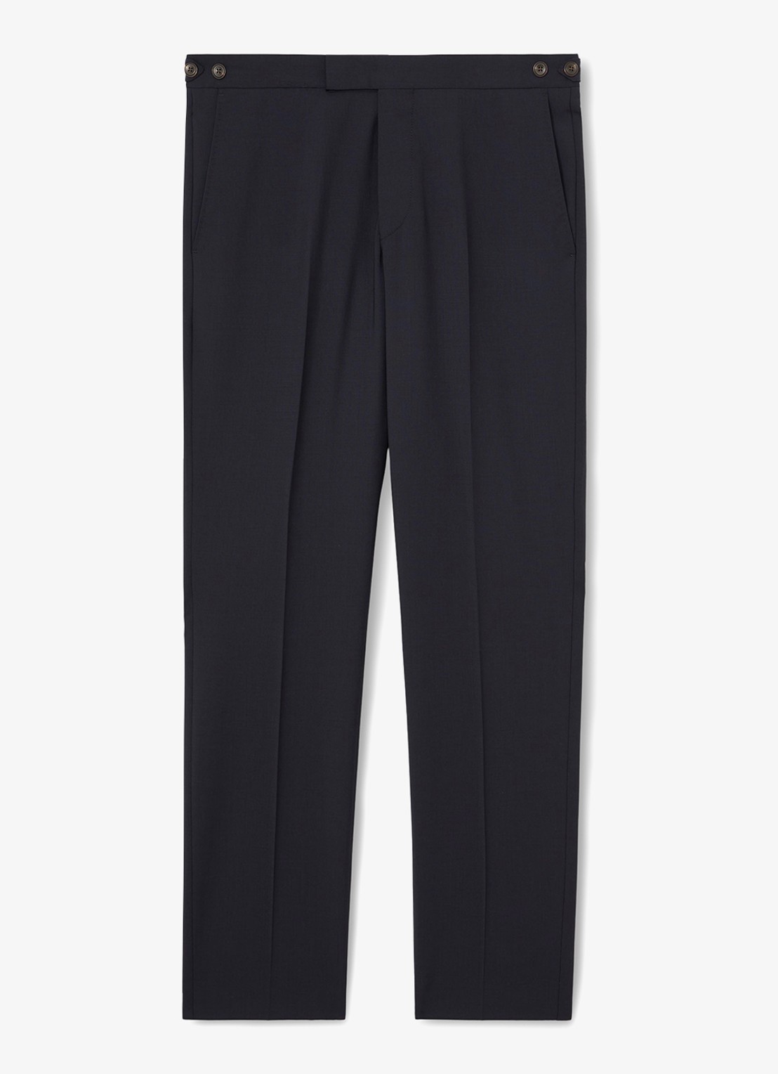 Reiss Promise slim fit pantalon in wolblend - voorkant 4 donkerblauw