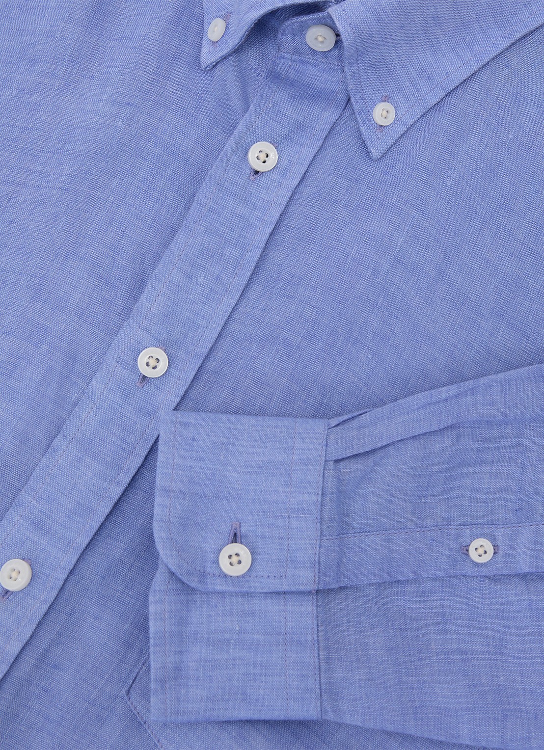 Reiss Queens regular fit overhemd van linnen - detail 5 blauw