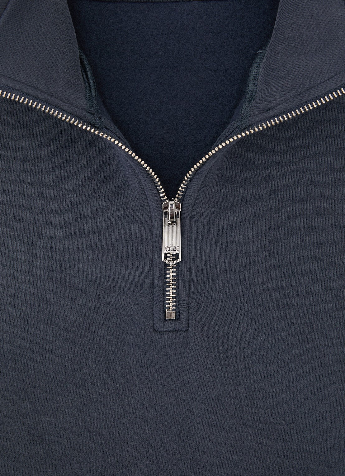 Reiss Quinn sweater met halve rits - detail 5 donkerblauw