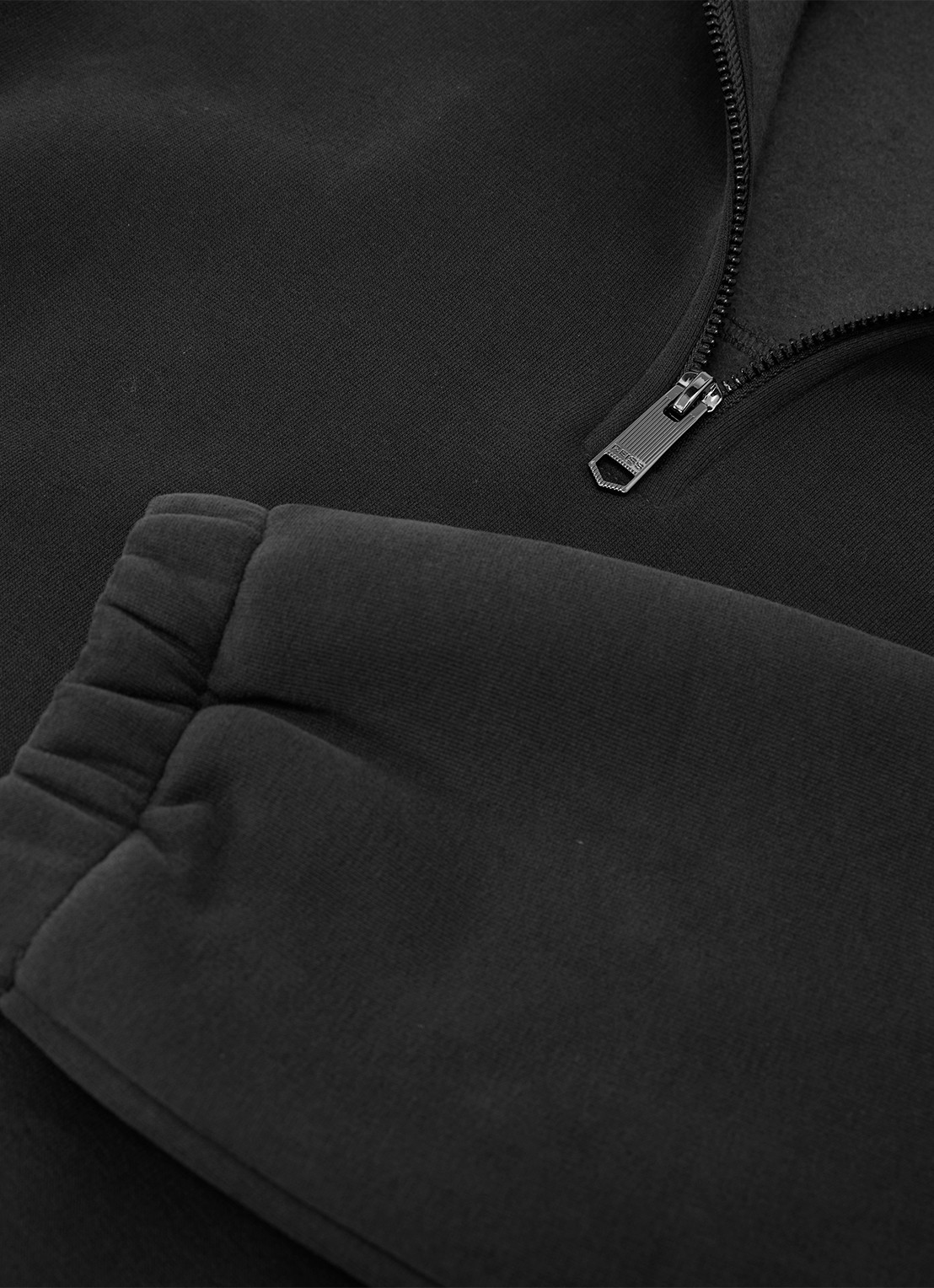 Reiss Quinn sweater met halve rits - detail 6 zwart
