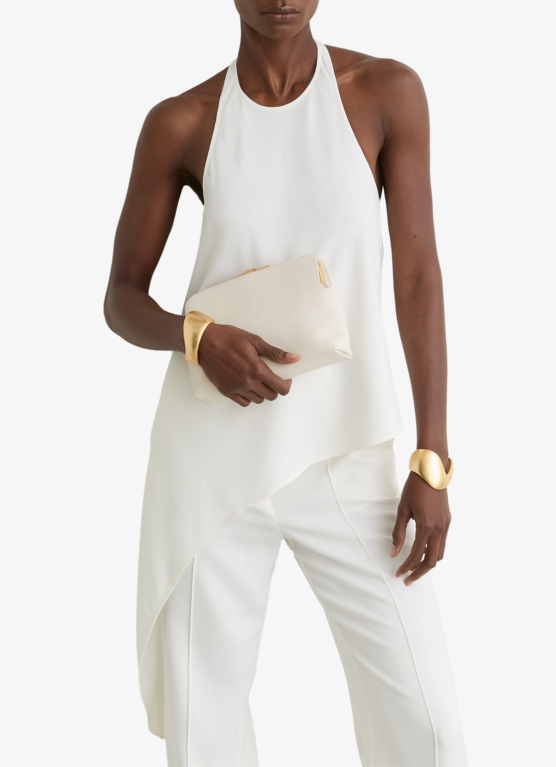 Reiss Quinn top met asymmetrische zoom - detail 4 wit