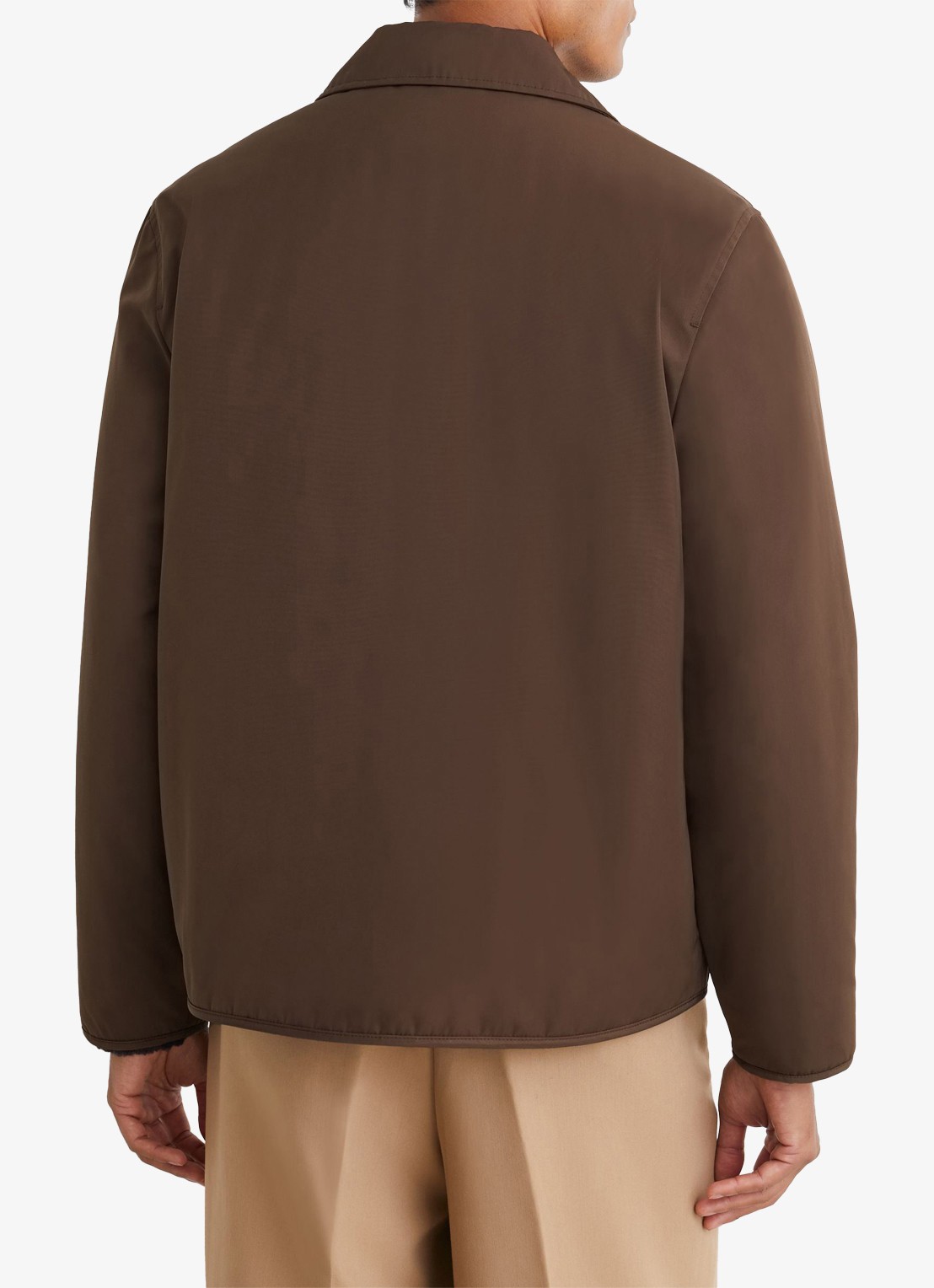 Reiss Raider gewatteerd overshirt met borstzak - achterkant 3 brown / bruin