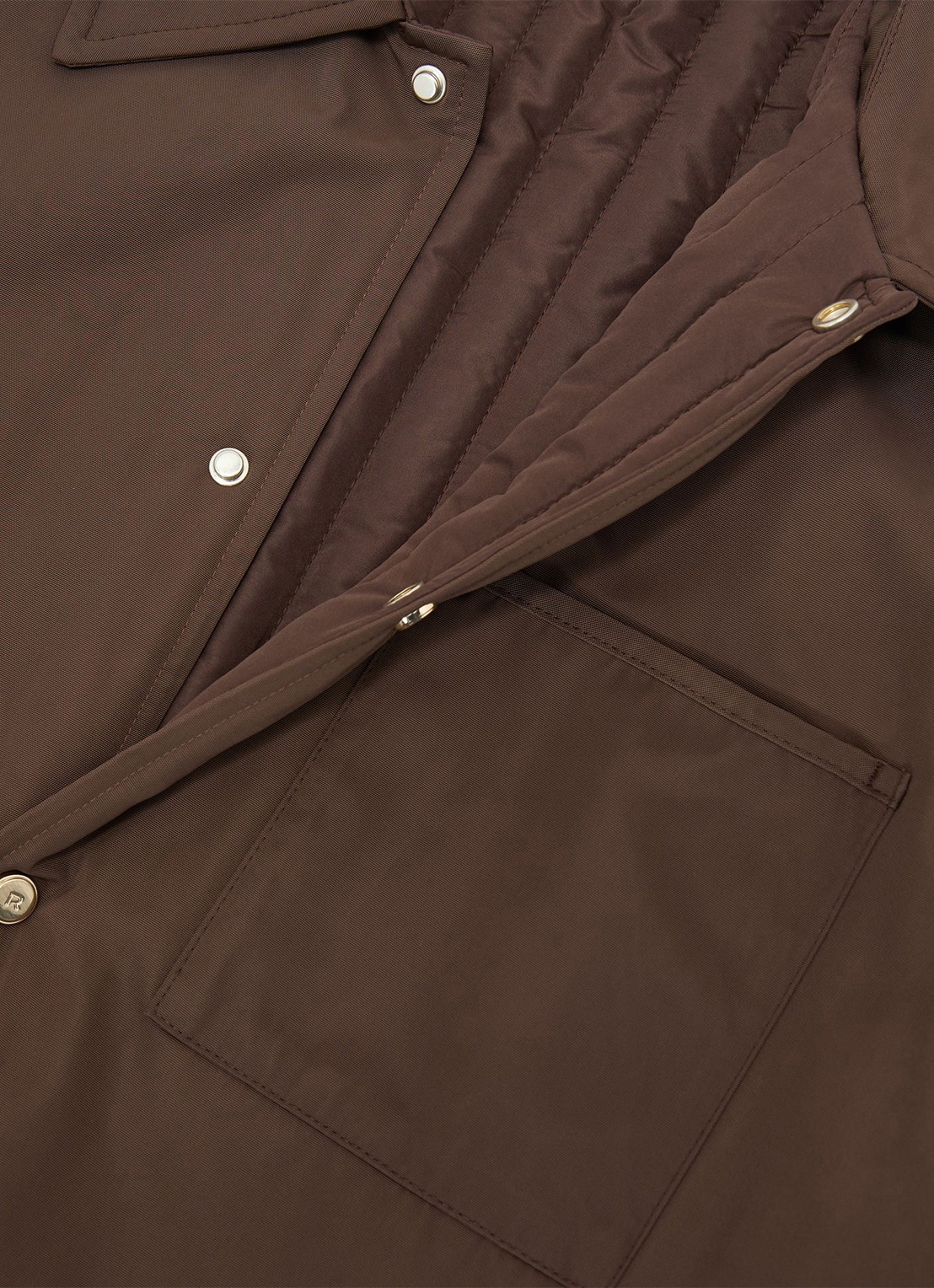 Reiss Raider gewatteerd overshirt met borstzak - detail 6 brown / bruin