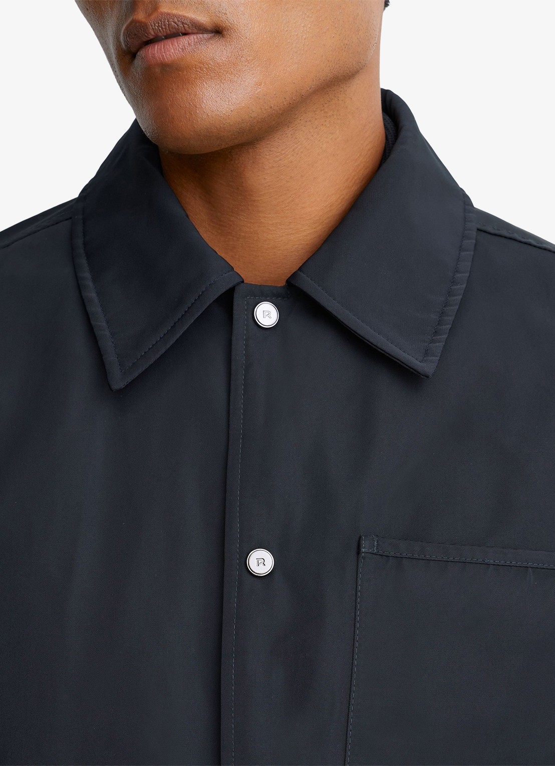 Reiss Raider gewatteerd overshirt met borstzak - detail 2 navy / blauw