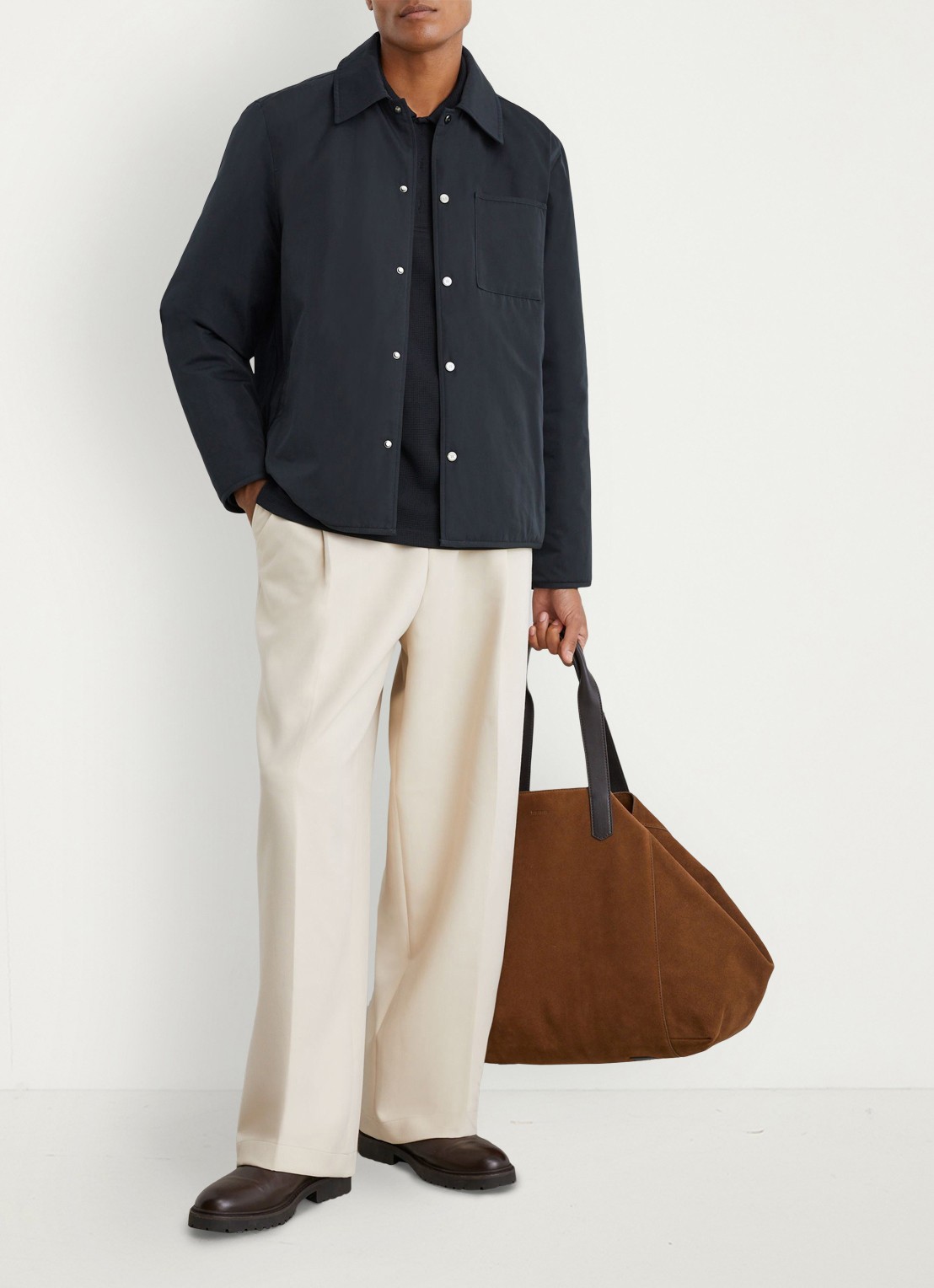 Reiss Raider gewatteerd overshirt met borstzak - voorkant 6 navy / blauw