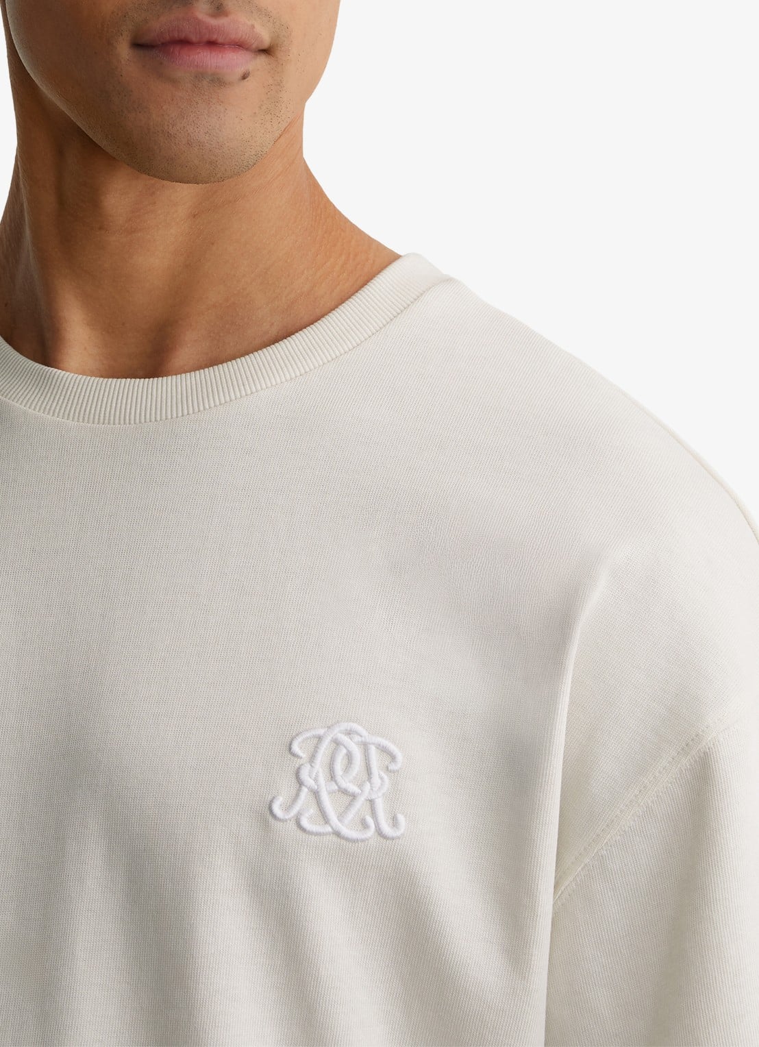 Reiss Rainer T-shirt met borduring - detail 4 white / wit