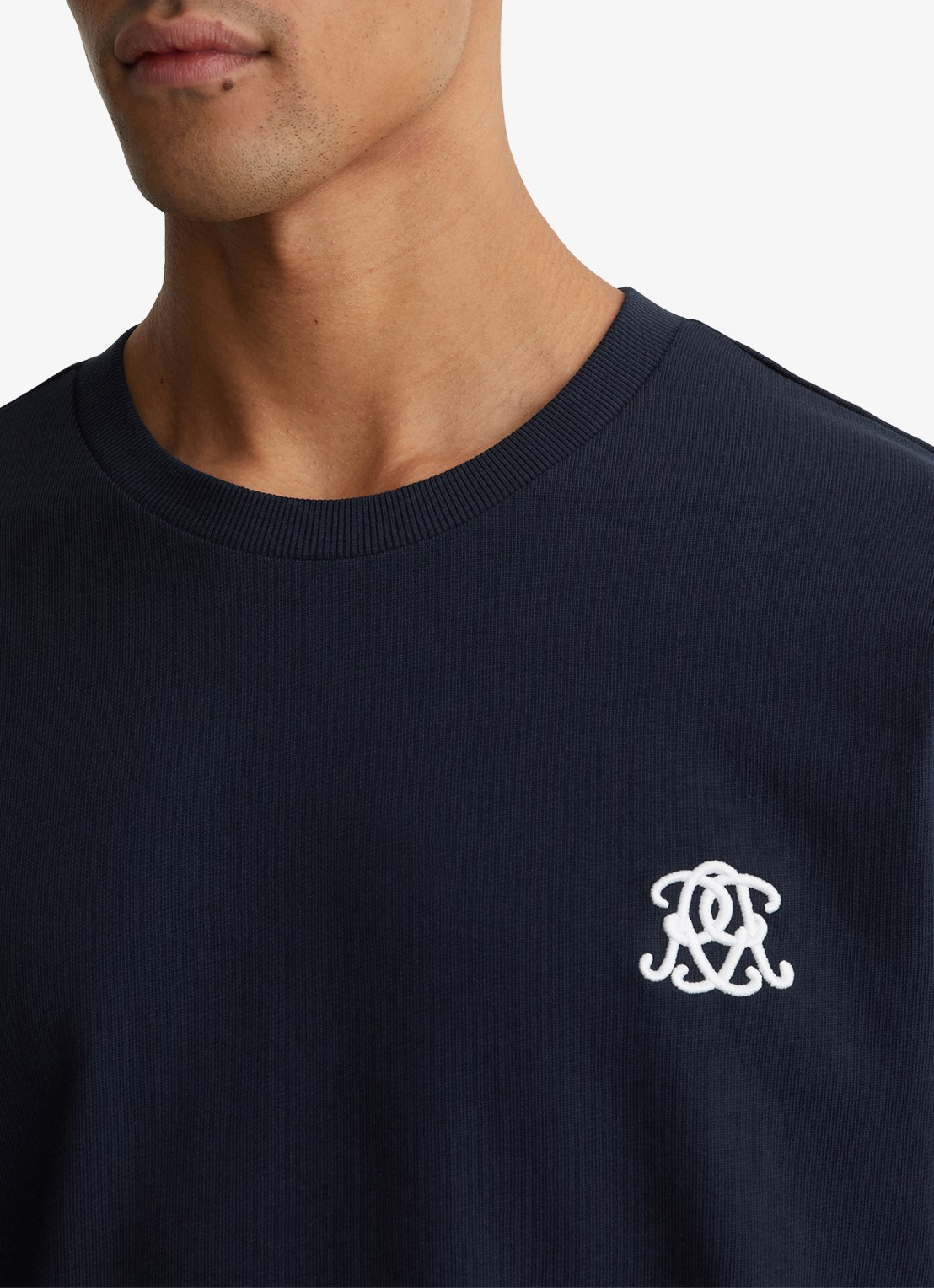 Reiss Rainer T-shirt met borduring - detail 3 donkerblauw