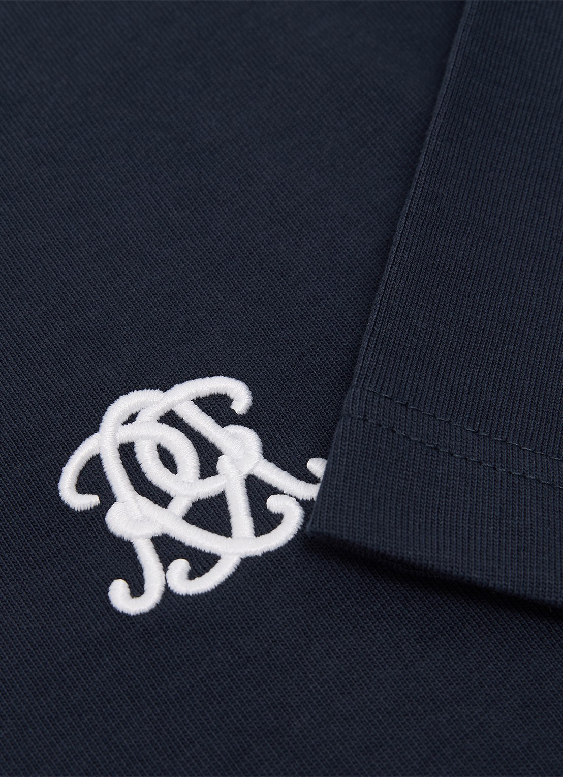 Reiss Rainer T-shirt met borduring - detail 4 donkerblauw