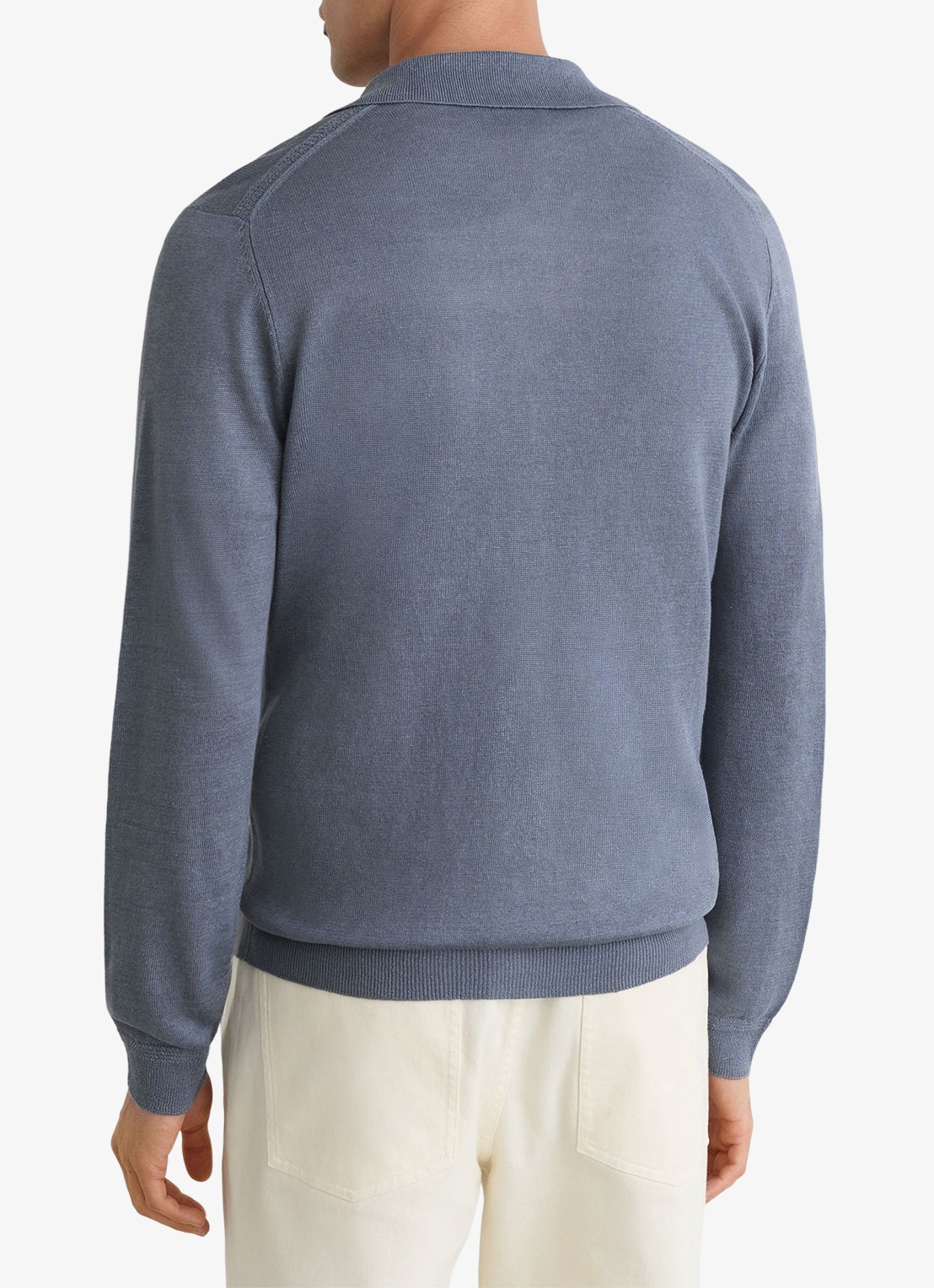 Reiss Rainham fijngebreid vest met borstzak - achterkant 6 airforce blue / blauw