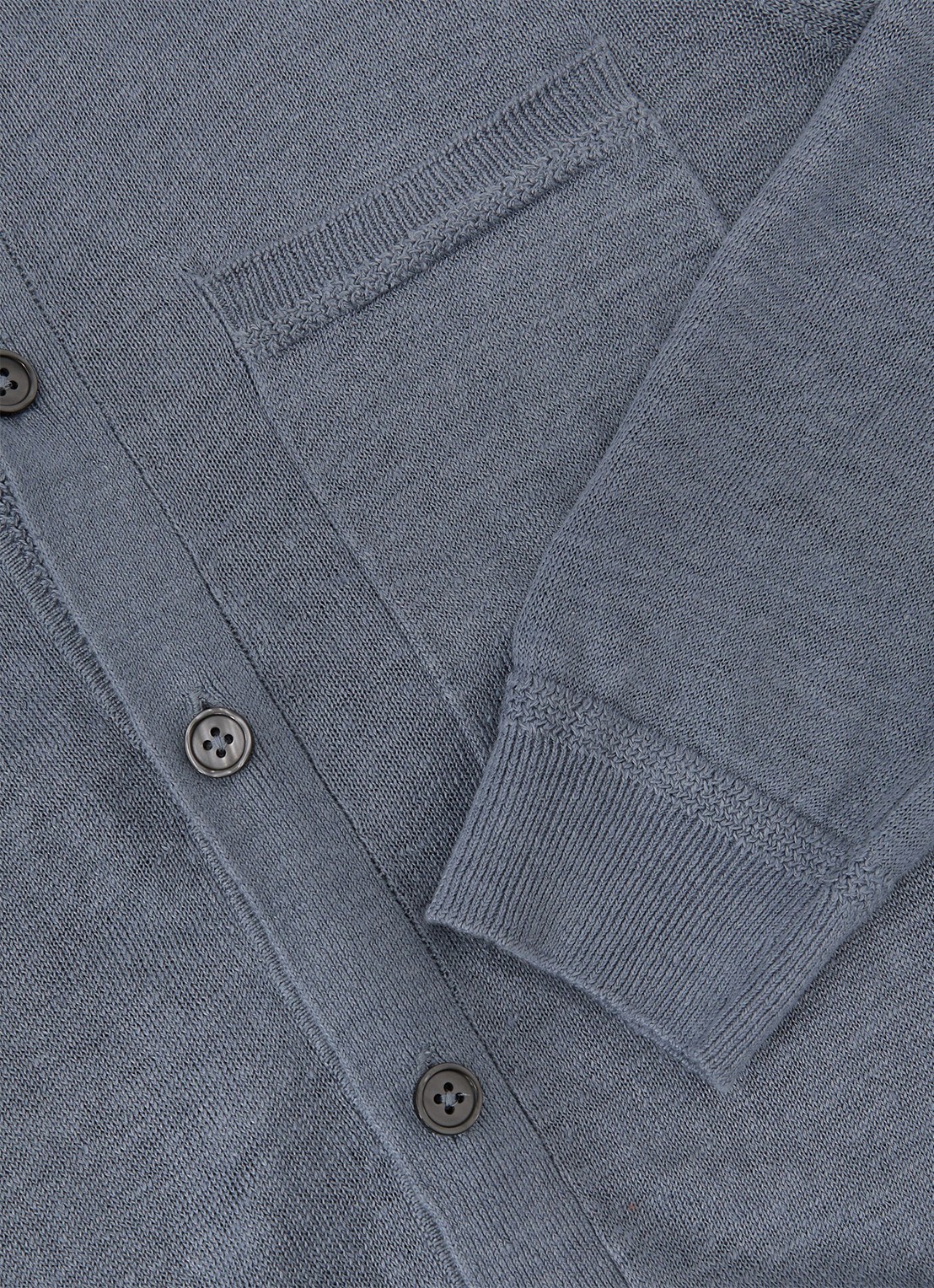 Reiss Rainham fijngebreid vest met borstzak - detail 3 airforce blue / blauw