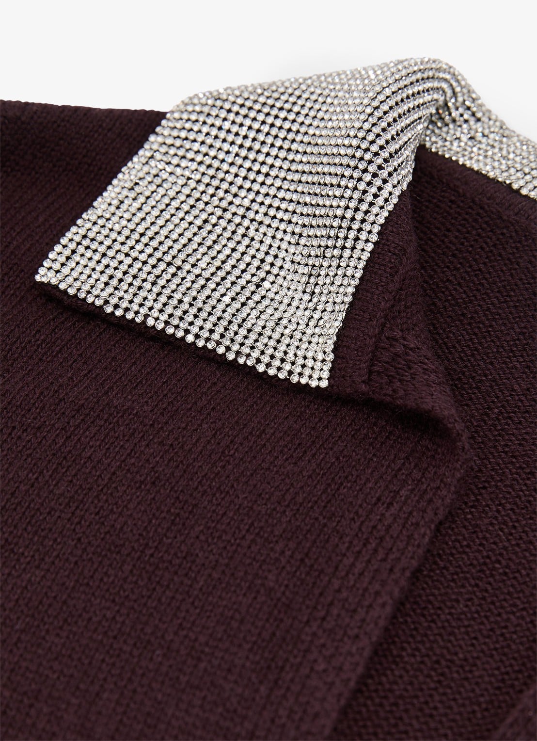Reiss Raven fijngebreide trui in kasjmierblend - detail 3 bordeauxrood
