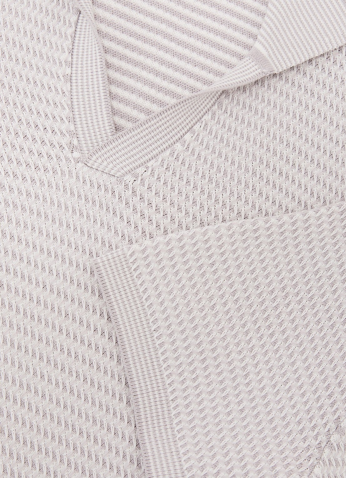 Reiss REDBURY Open-Collar Textured-Knit Polo Shirt - detail 6 soft grey / grijs
