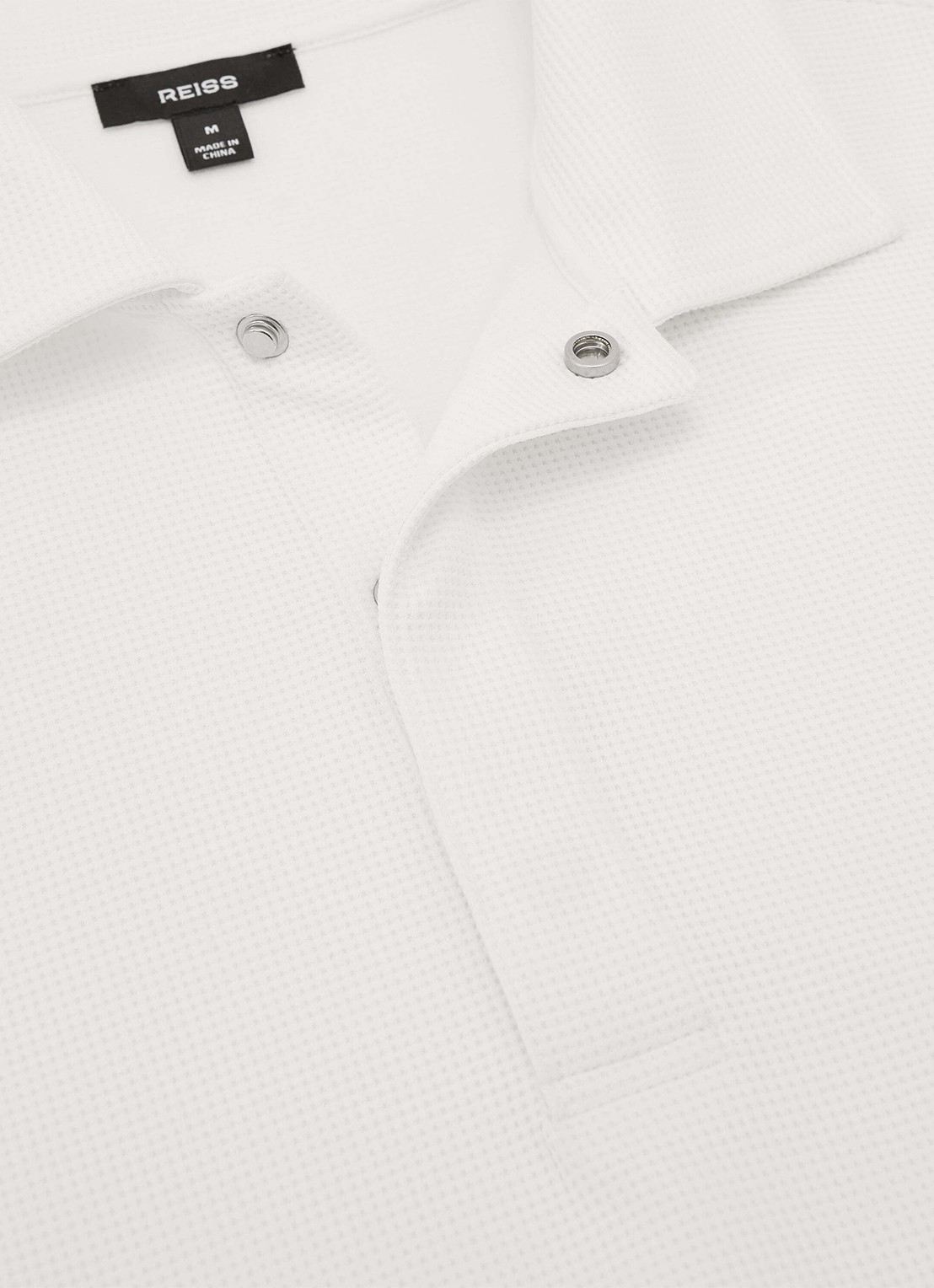Reiss Reed regular fit polo met wafelstructuur - detail 2 white / wit