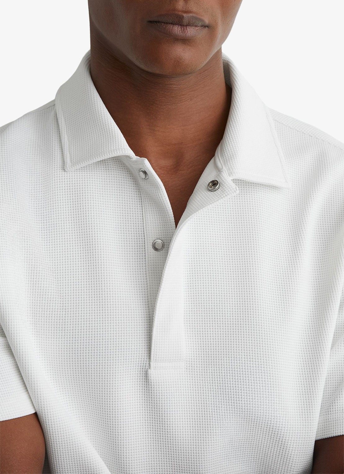 Reiss Reed regular fit polo met wafelstructuur - detail 4 white / wit