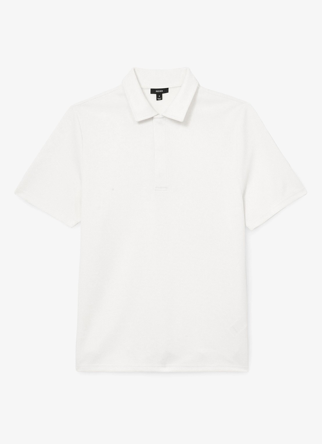Reiss Reed regular fit polo met wafelstructuur - voorkant 5 white / wit