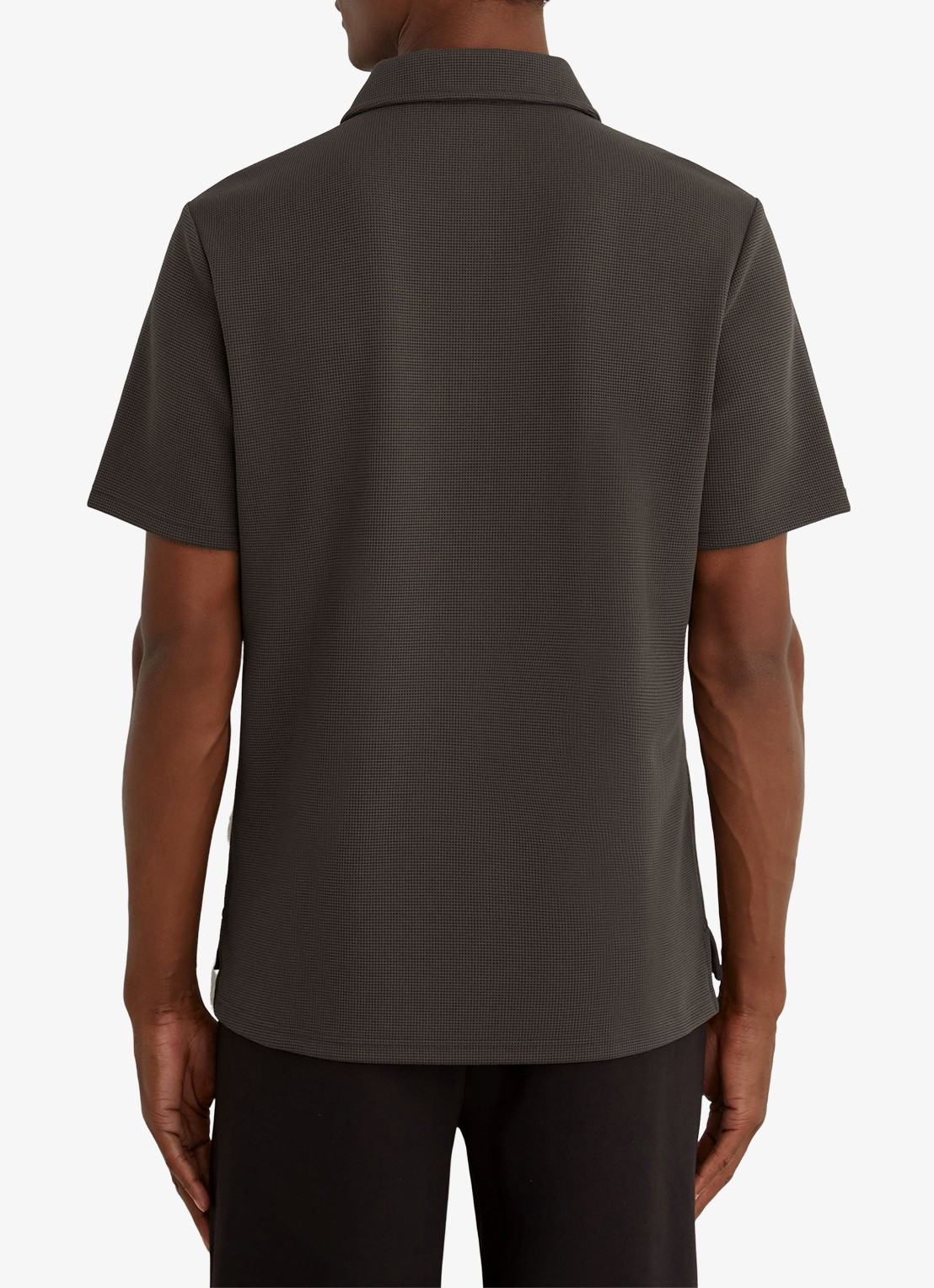 Reiss Reed regular fit polo met wafelstructuur - achterkant brown / bruin