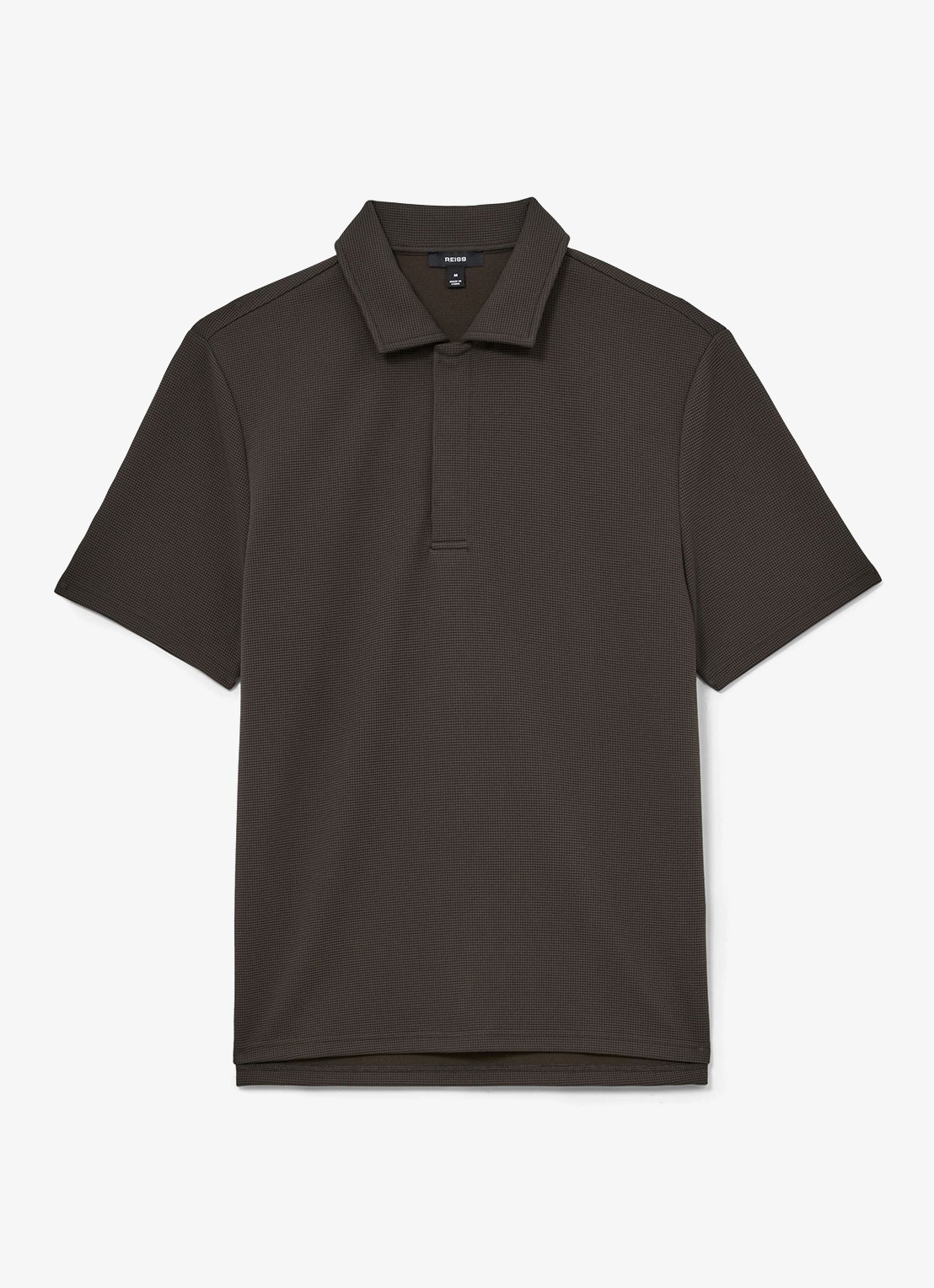 Reiss Reed regular fit polo met wafelstructuur - voorkant 5 brown / bruin