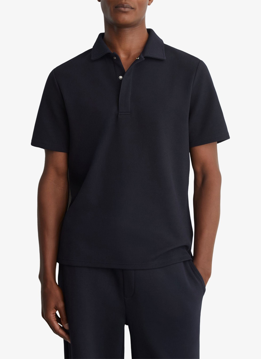 Reiss Reed regular fit polo met wafelstructuur - detail navy / blauw