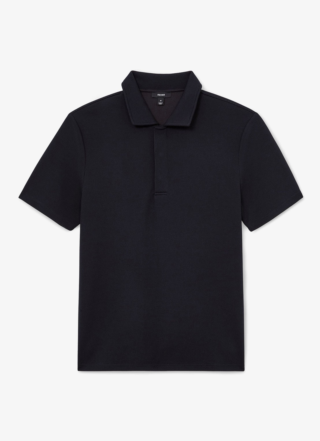 Reiss Reed regular fit polo met wafelstructuur - voorkant 6 navy / blauw