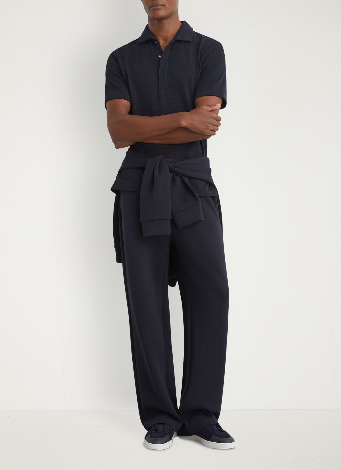 Reiss Reed regular fit polo met wafelstructuur - voorkant 7 navy / blauw