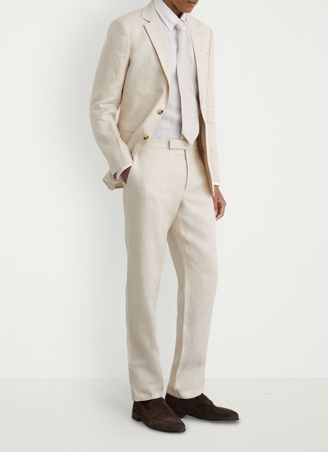 Reiss Regular fit colbert met steekzakken - voorkant 2 stone / beige