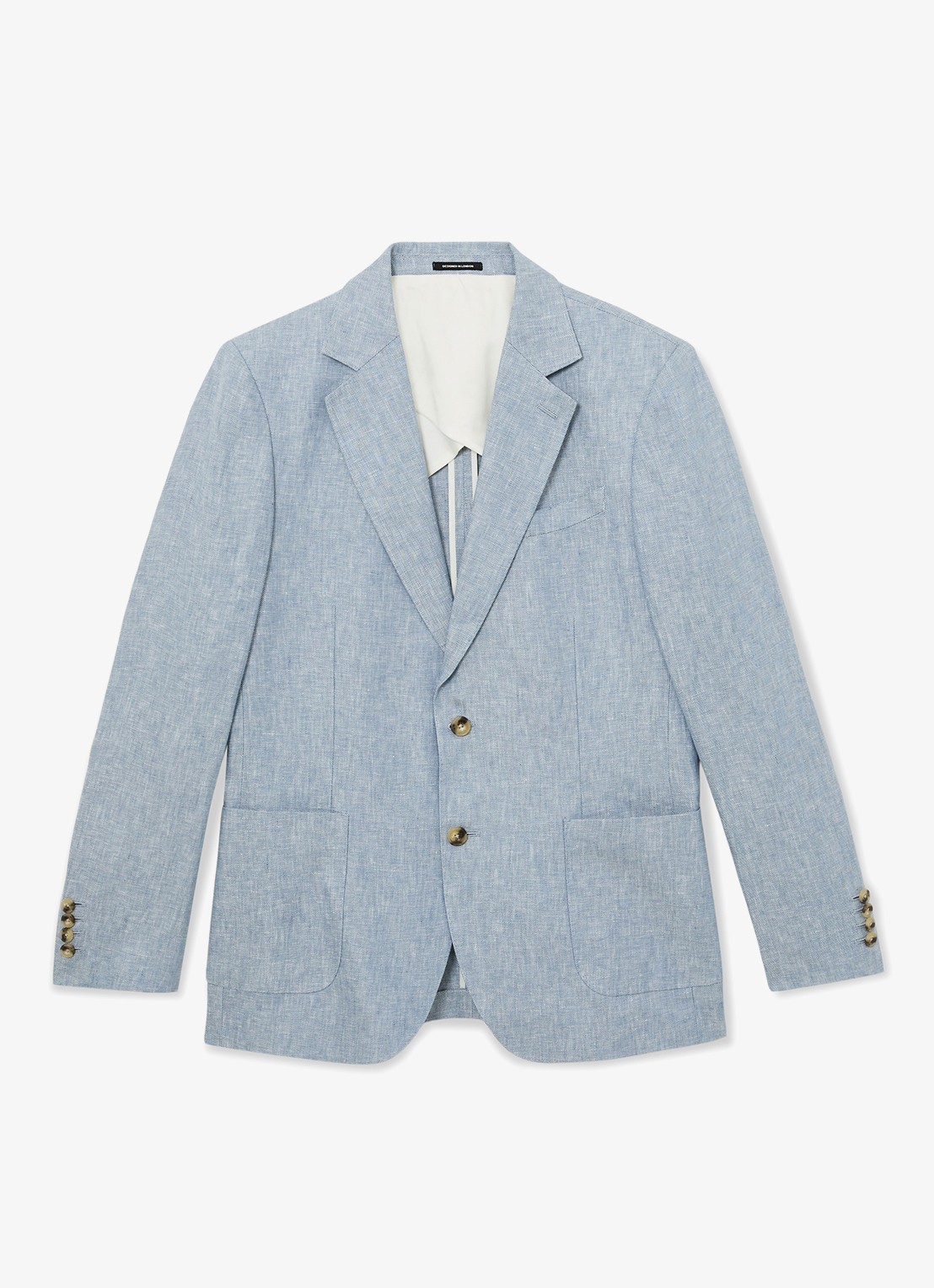 Reiss Regular fit colbert met steekzakken - voorkant lichtblauw