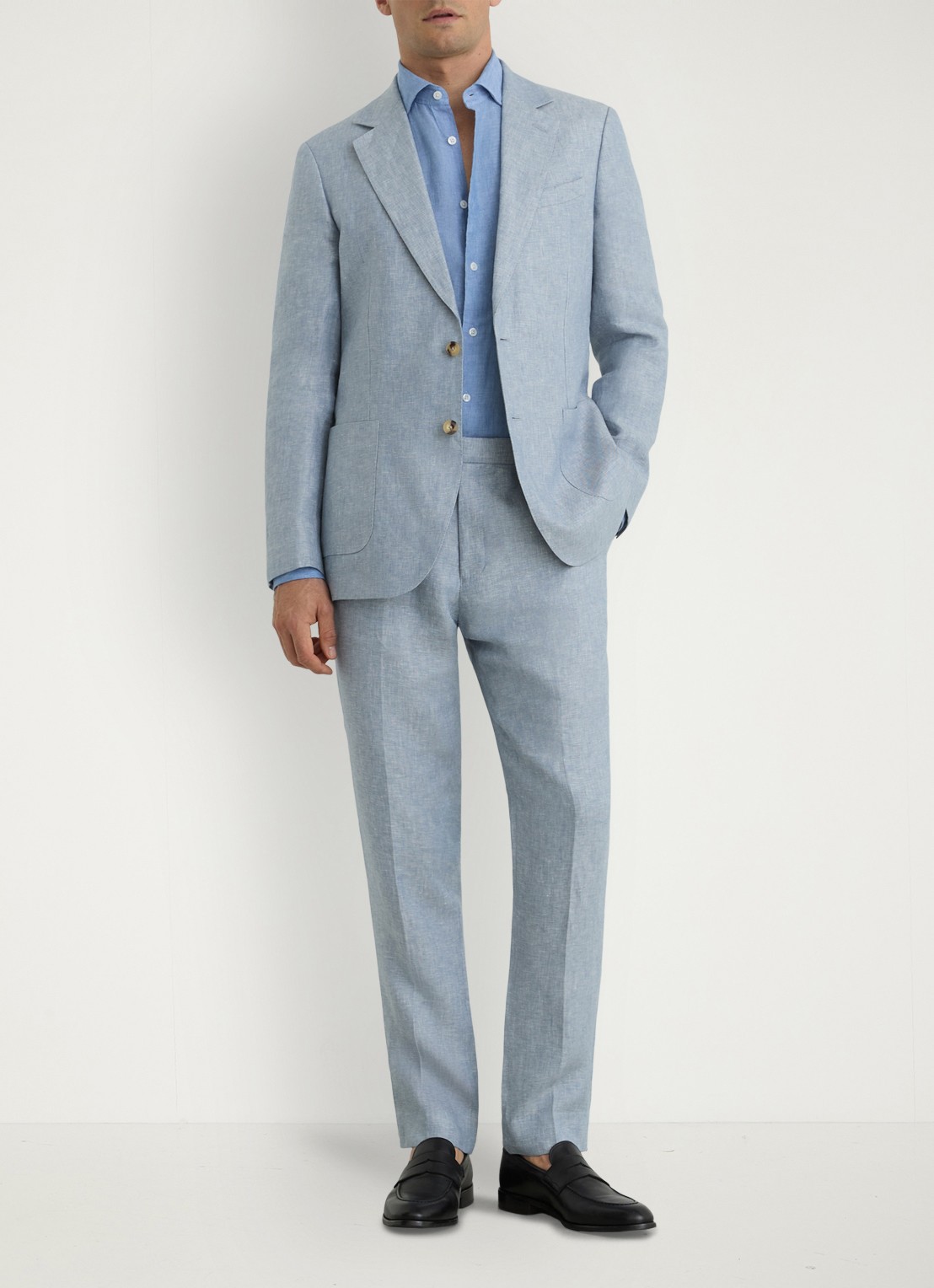Reiss Regular fit colbert met steekzakken - voorkant 2 lichtblauw