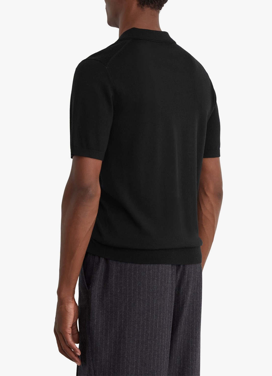 Reiss Regular fit fijngebreide polo van wol - achterkant 6 black / zwart