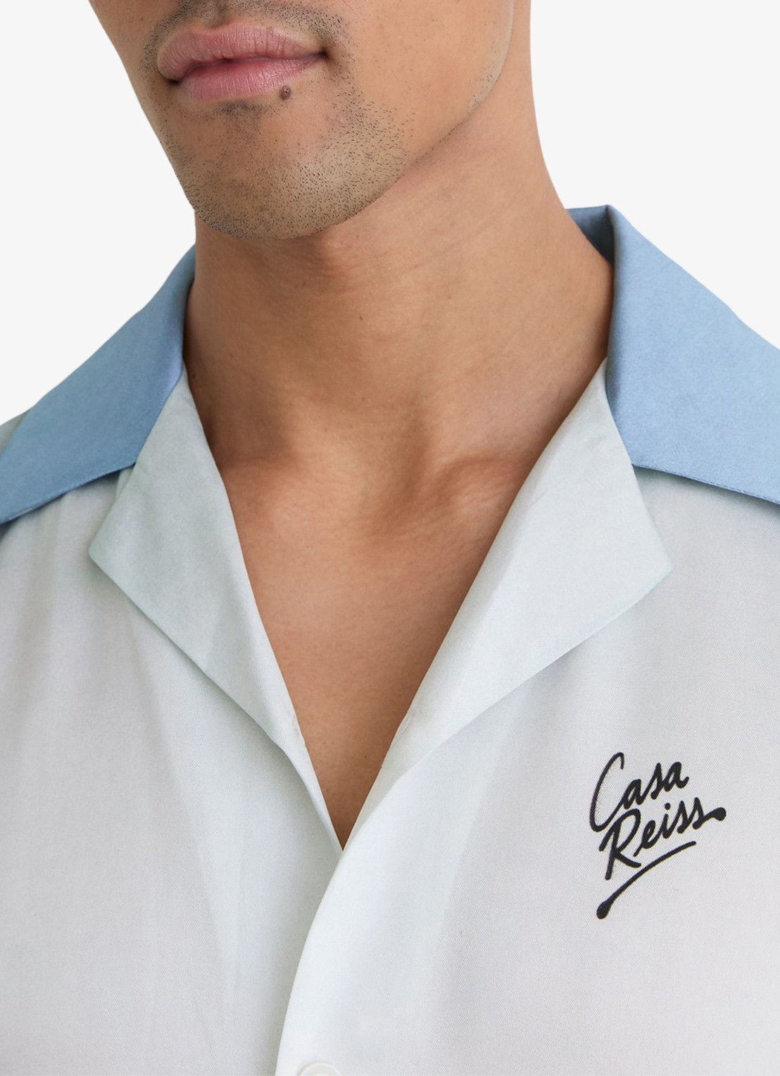 Reiss Regular fit overhemd met print - detail 6 lichtblauw