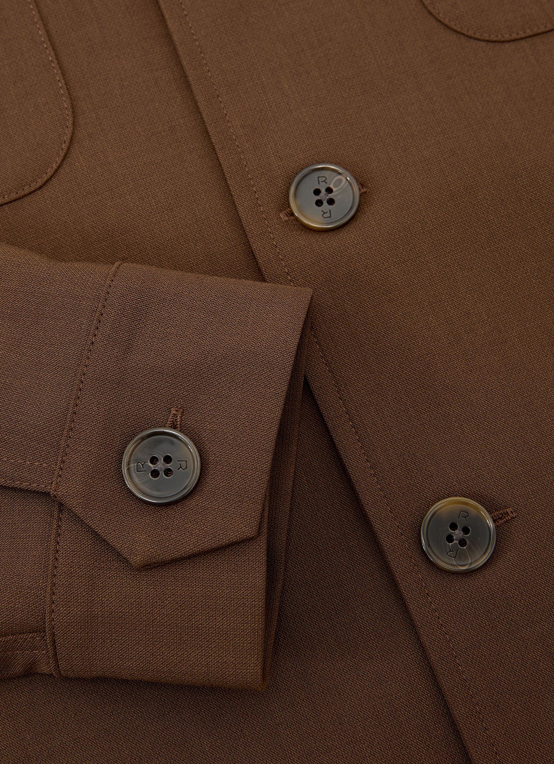 Reiss Regular fit overshirt met borstzak - detail 5 bruin