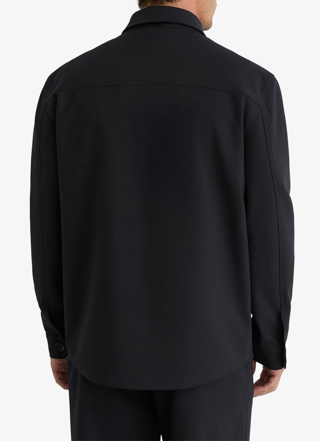 Reiss Regular fit overshirt met borstzak - achterkant navy / blauw