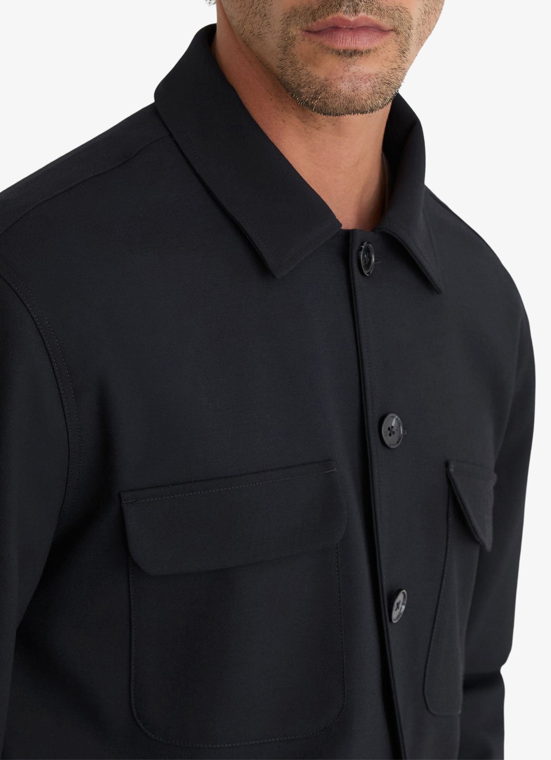 Reiss Regular fit overshirt met borstzak - detail 4 navy / blauw